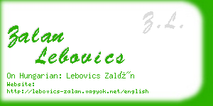zalan lebovics business card